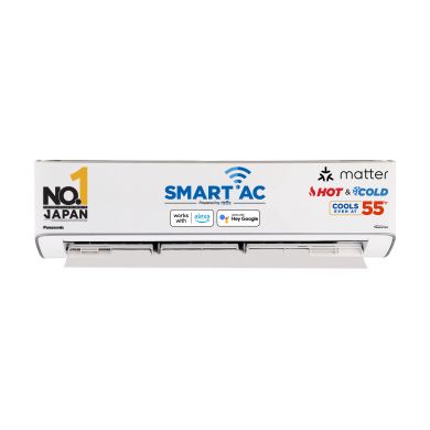 Panasonic 2.0 Ton 3 Star Hot & Cold Wi-Fi Inverter Smart Split AC(India's 1st Matter Enabled RAC, Higher Airflow, -7 ~ 55 Deg. C Operation, Copper Condenser, 7in1 Convertible, True AI, 4-Way Swing, PM 0.1 Filter, CS/CU-EZ24BKYFM, 2025 Model, White)