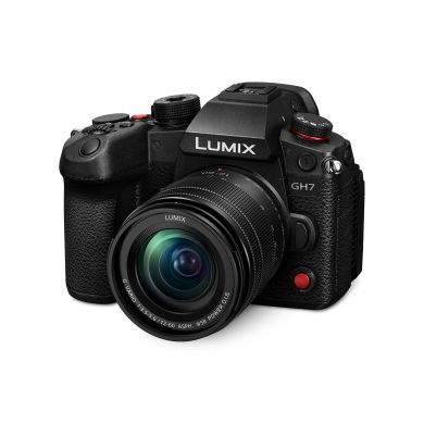 Lumix GH7, 25.2MP BSI CMOS sensor with PDAF 12-60mm Lens, ProRes RAW HQ internal recording, and the world's first 32-bit float recording