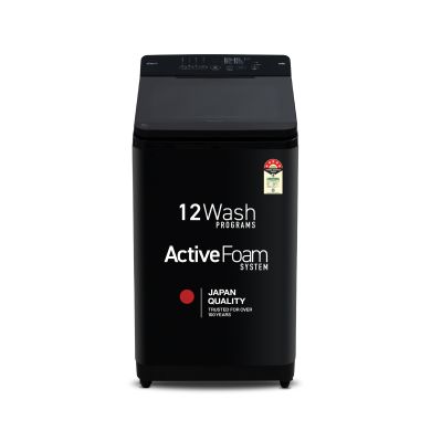 8 Kg 5 Star Fully-Automatic Top Load Washing Machine (NA-F80X11PRB, Pure Black, Drynamic Spin, MirAIe, StainMaster, Soft Closing Lid, 12 Wash Programs, Big Lint Filter)