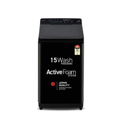 8.5 Kg 5 Star Fully-Automatic Top Load Washing Machine (NA-F85V11PRB, Pure Black, Drynamic Spin, Gentle Kizukai Wash, MirAIe, Built-In Heater, StainMaster+, 15 Wash Programs)