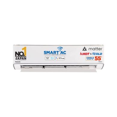 Panasonic 1.5 Ton 3 Star Hot & Cold Wi-Fi Inverter Smart Split AC (India's 1st Matter Enabled RAC, Higher Airflow, -7 ~ 55 Deg. C Operation, Copper Condenser, 7in1 Convertible, True AI, 4-Way Swing, PM 0.1 Filter, CS/CU-EZ18BKYXFM, 2025 Model, White)
