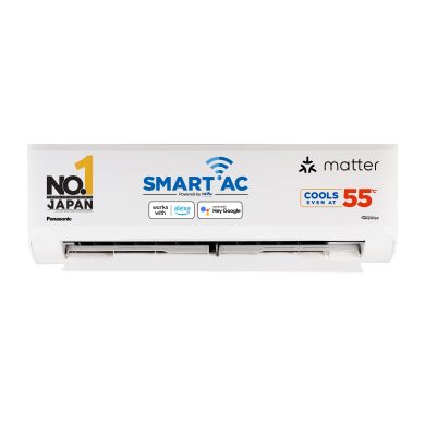 Panasonic 1.0 Ton 3 Star Premium Wi-Fi Inverter Smart Split AC (India's 1st Matter Enabled RAC, Higher Airflow, 55 Deg. C Operation, Copper Condenser, 7in1 Convertible, True AI, 2-Way Swing, PM 0.1 Filter, CS/CU-SU12AKY3W, 2025 Model, White)