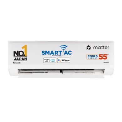 Panasonic 1.5 Ton 3 Star Premium Wi-Fi Inverter Smart Split AC (India's 1st Matter Enabled RAC, Higher Airflow, 55 Deg. C Operation, Copper Condenser, 7in1 Convertible, True AI, 2-Way Swing, PM 0.1 Filter, CS/CU-SU18AKY3W, 2025 Model, White)
