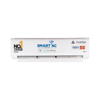 Panasonic 1.5 Ton 3 Star Premium Wi-Fi Inverter Smart Split AC (India's 1st Matter Enabled RAC, Higher Airflow, 55 Deg. C Operation, Copper Condenser, 7in1 Convertible, True AI, 4-Way Swing, PM 0.1 Filter, CS/CU-SU18AKY3WX, 2025 Model, White)