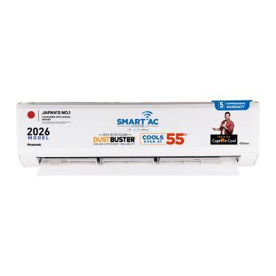 Panasonic 1.5 Ton 5 Star Premium WiFi Inverter Smart Split AC (DustBuster Technology, Matter Enabled, AI, 55°C Operation, Higher Airflow, Copper Condenser, 8in1 Convertible, 4-Way Swing, PM0.1 Filter, CS/CU-NU18BKY5WX, 2026 Model, White)
