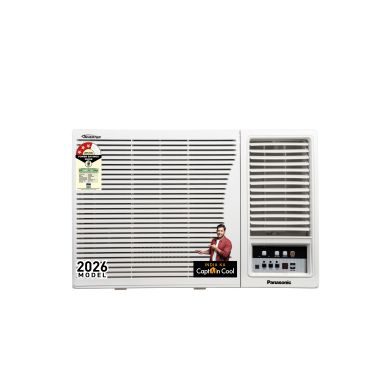 Panasonic 1.5 Ton 3 Star Inverter Window AC (50°C Operation, Copper Condenser, 8in1 Convertible, 2-Way Swing, PM0.1 Filter, ECO Mode, Powerful Mode, CW-LU183CG, White)