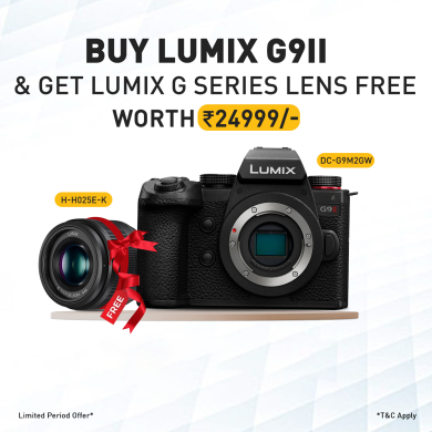 Lumix G9II 25 Mega Pixel Mirrorless MFT Digital Camera, Phase Hybrid Auto Focus, C4K/4K 120p/ 100p FHD 280p (DC-G9M2GW, Black)