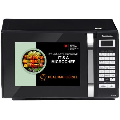 29L Convection Microwave Oven (NN-CT614NBFG, Black Mirror, Zero Oil, Dual Magic Grill, 101 Auto Cook Menus)