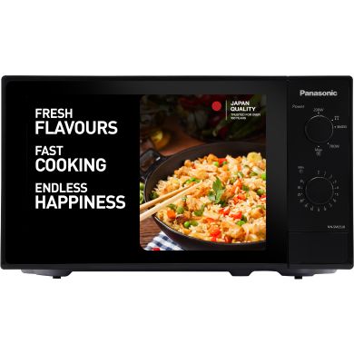 20L Solo Microwave Oven (NN-SM25JBFDG, Black, Reheat, Defrost, Mechanical Knob)