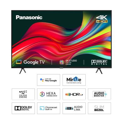 139 cm (55 inches) 4K Ultra HD Smart LED Google TV TH-55MX660DX (Black, 4K Studio Color Engine, HDR 10+, Dolby Digital, Chromecast Built-In)
